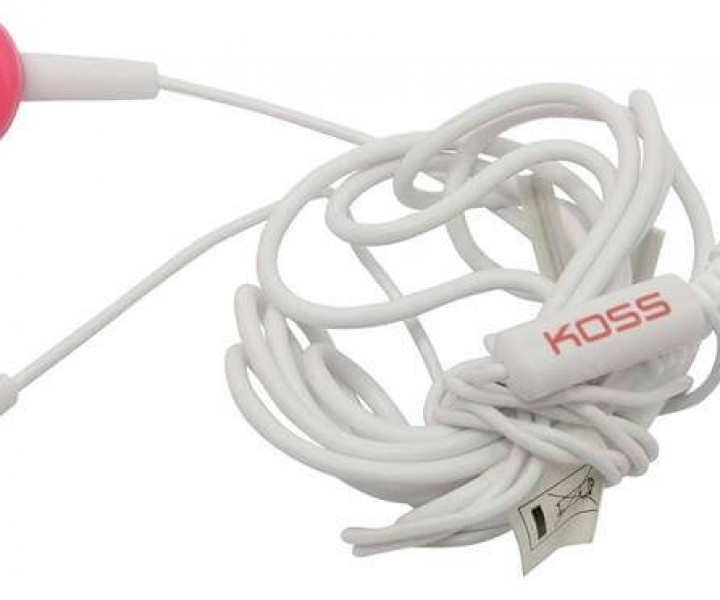Наушники KOSS KEB6i Pink, Mini jack (3.5 мм), вакуумные, микрофон на проводе, кабель 1.2 м